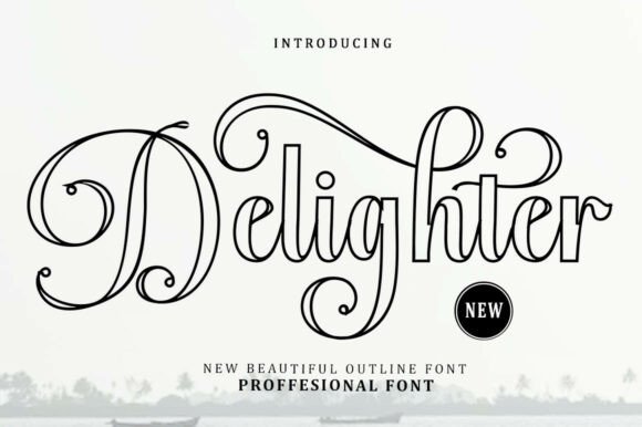 Delighter Outline: A Unique Script Font for Elegant Branding
