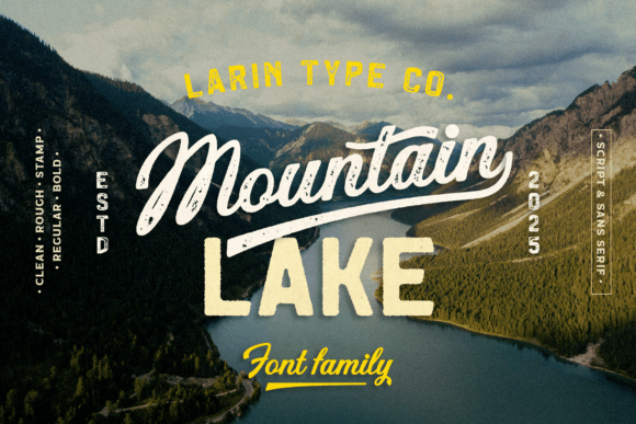 Mountain Lake Typeface for Vintage Branding